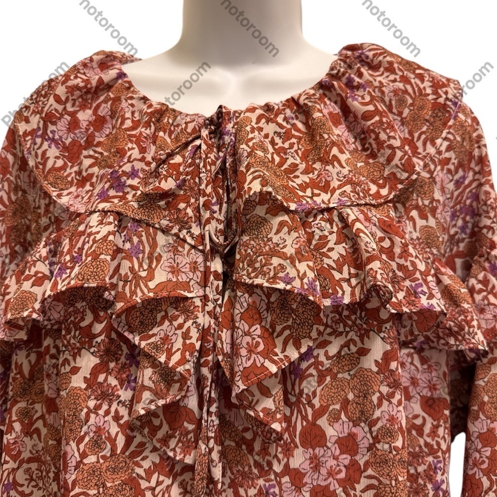 J CREW LONG SLEEVE RUFFLE BLOUSE IN CRINKLE CHIFFON
FETE FLORAL STYLE SZ S BL048 - Picture 8 of 10